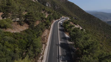 carretera del bosque de la colina
