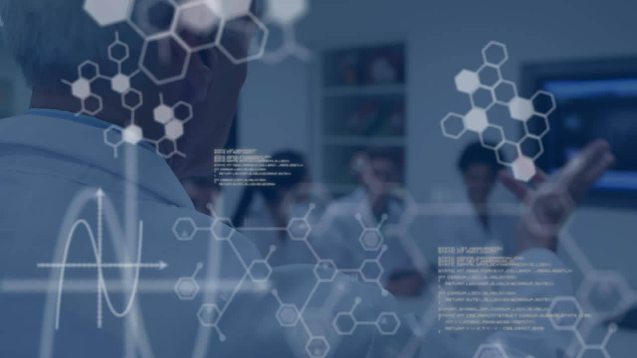 과학자가 말하고 텍스트와 데이터를 움직입니다.