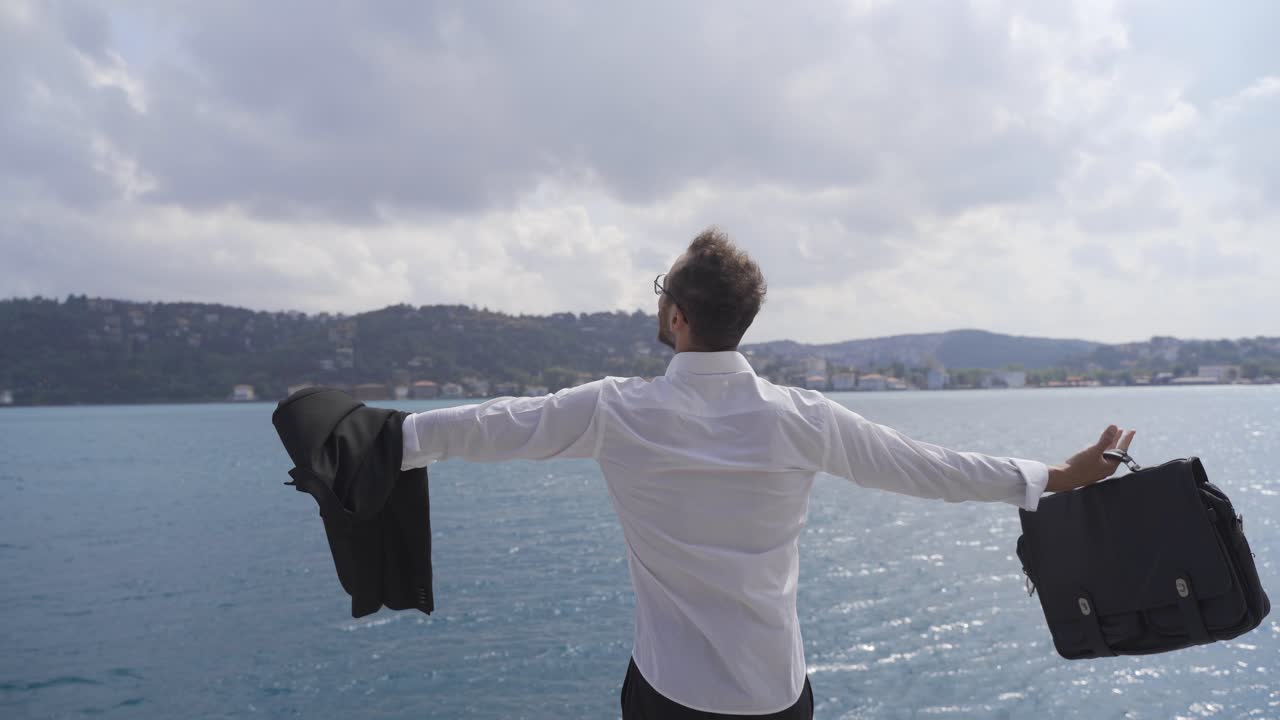 스트레스를 피하는 사업가.