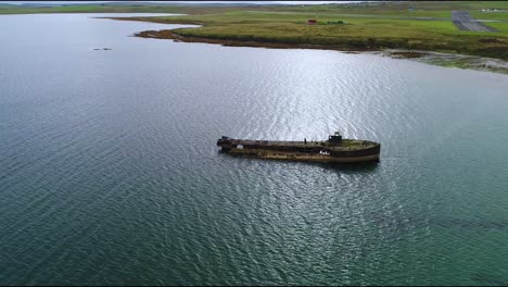 Zeitlupe,-Wrack-Von-Juniata,-Einem-Alten-Verlassenen-Schiff-In-Der-Inganess-Bay-Auf-Dem-Festland-Von-Orkney,-Schottland