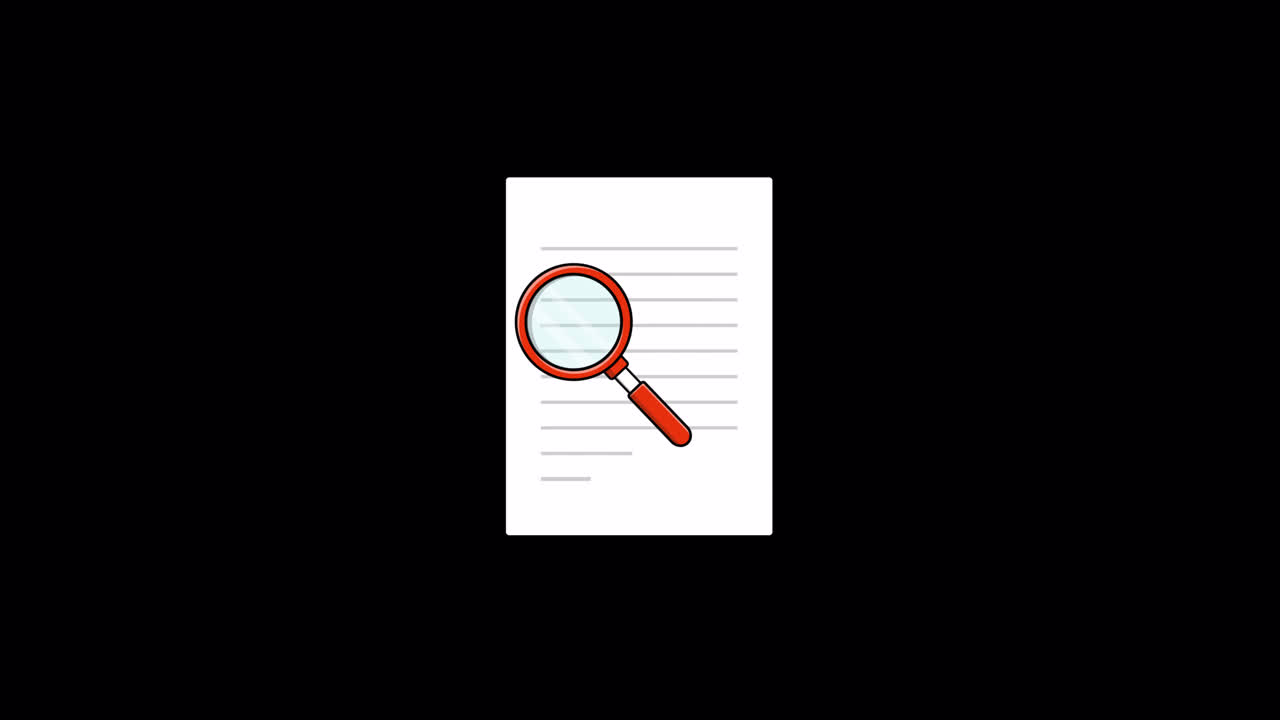 Animated Magnifying Glass Searching a Document