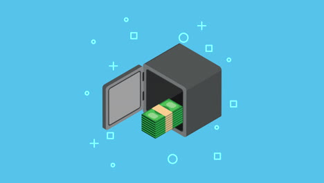 safe box money security animation