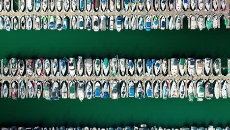boats in the harbor straight down view in the oceanside ca marina