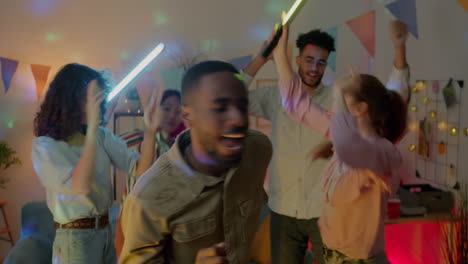 friends having a fun night party