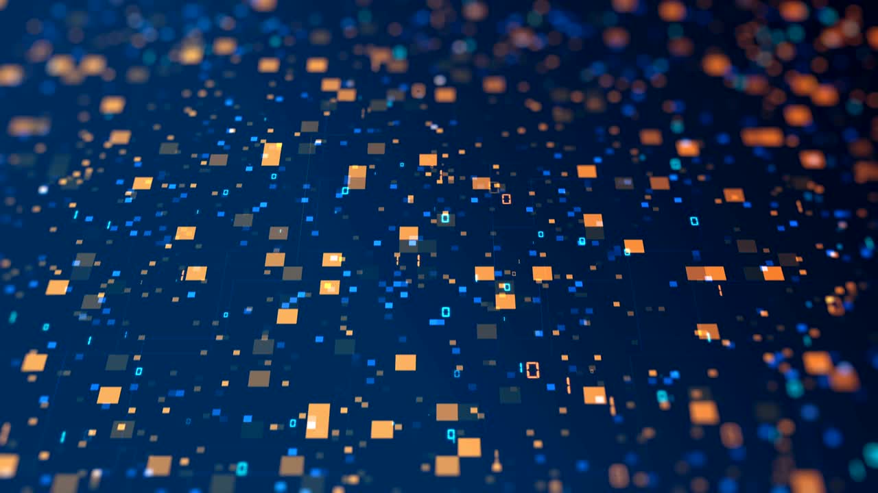 Camera movement over the data code Abstract futuristic technology concept