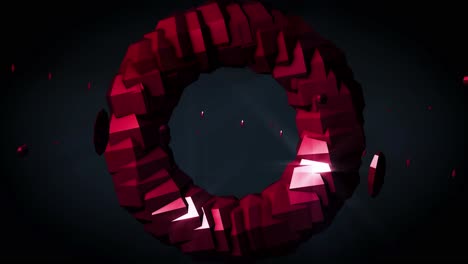 red abstract ring with glow