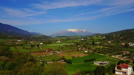 beautiful scenic landscape with views of mount parnassus in greece near road eo48, livadias amfissas