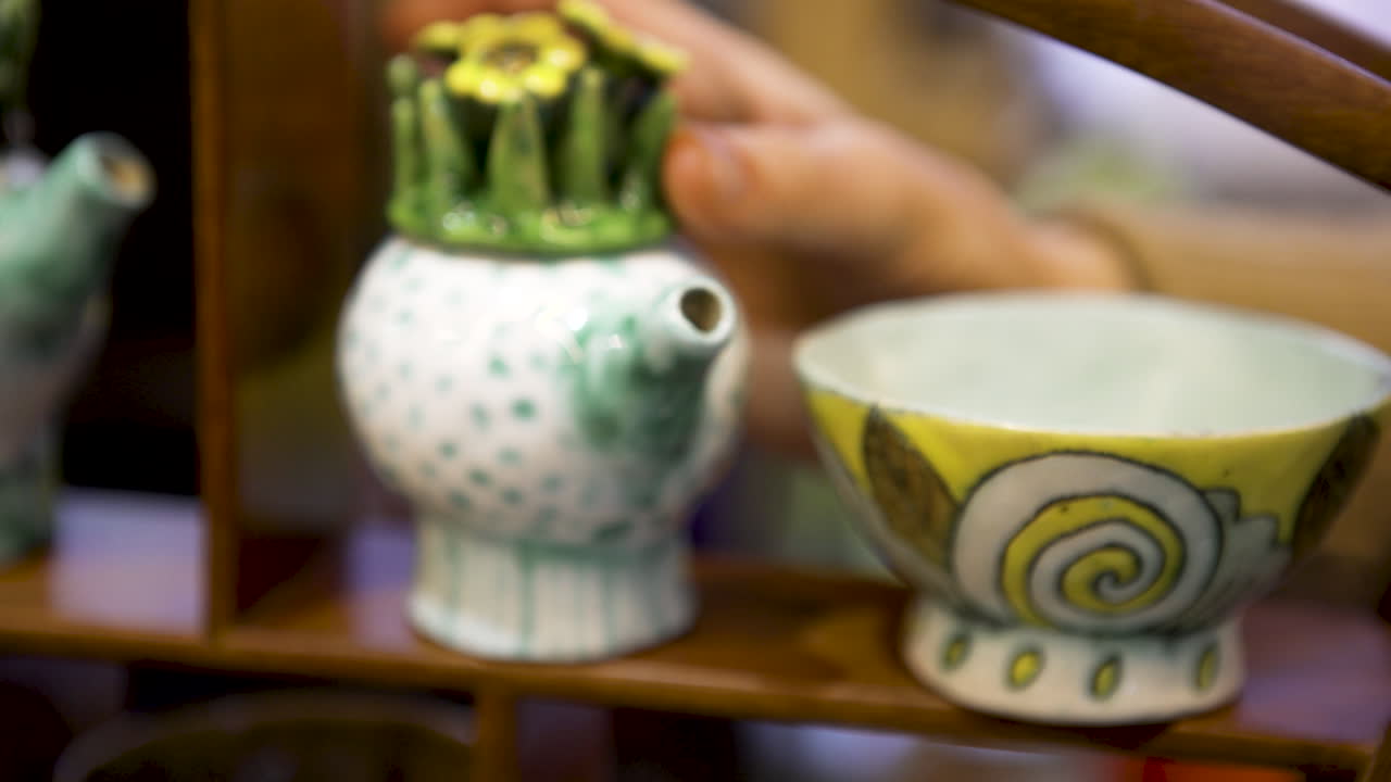 Handcrafted Ceramic Teapot and Bowl Set