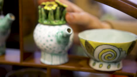 handcrafted ceramic teapot and bowl set