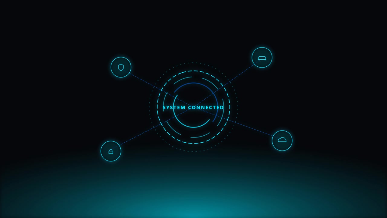 Digital System Connected Interface with Network Icons