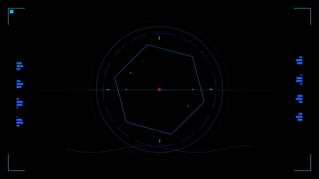 Futuristic Digital Hexagon Interface HUD Animation