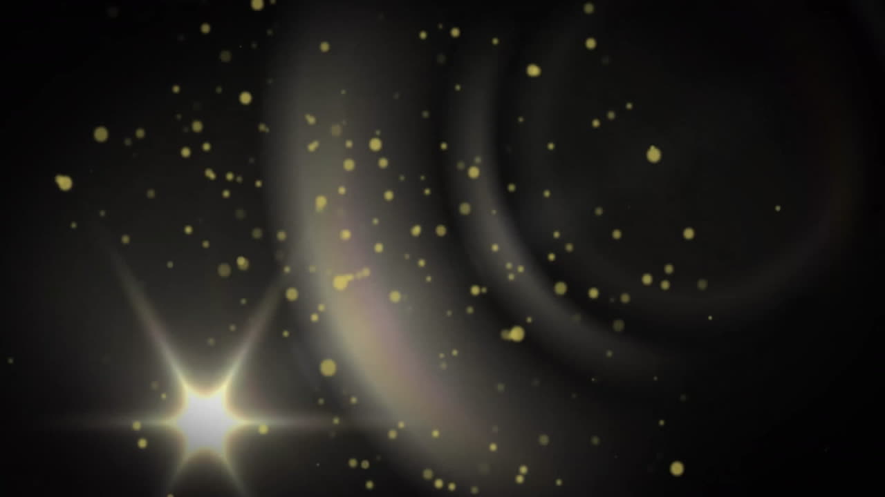 Animation of glowing spots of light moving over black background