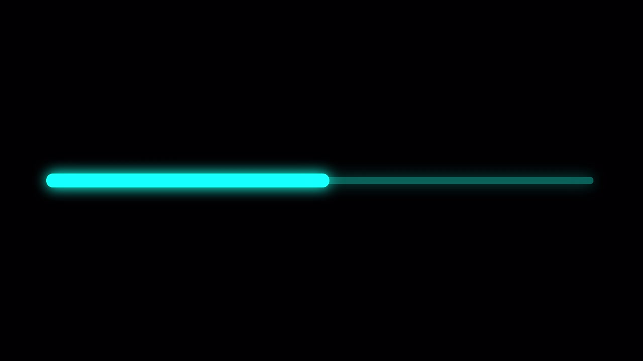 Digital Loading Progress Bar Animation on Black Background