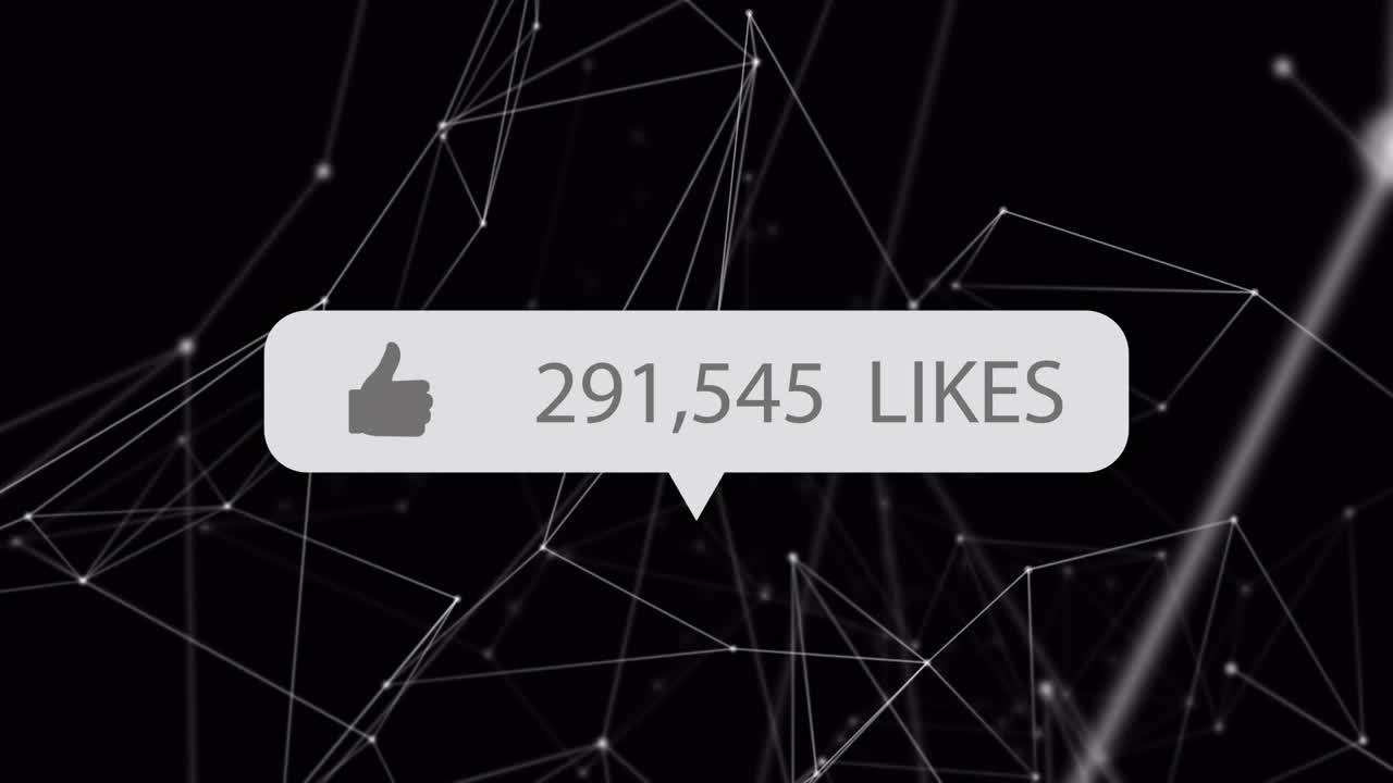 Animation of number of likes over network of connections