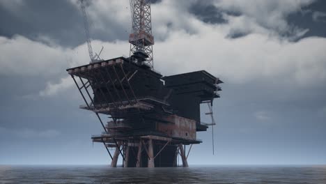 large pacific ocean offshore oil rig drilling platform