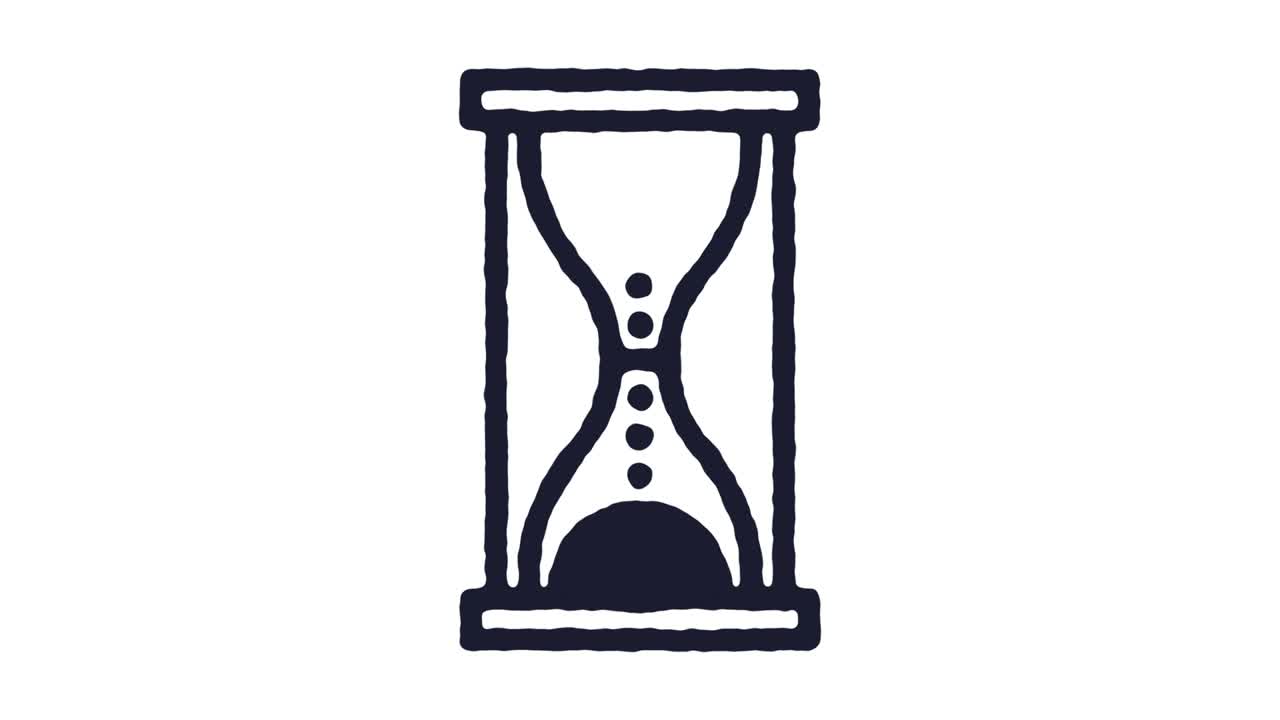 Sandglass Icon Animation Footage & Alpha Channel