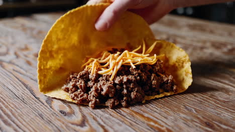 making a taco