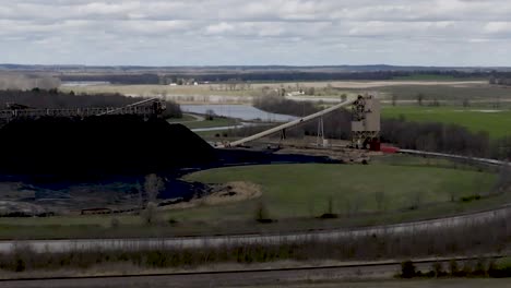 coal mill in southern indiana with drone close up shot moving forward