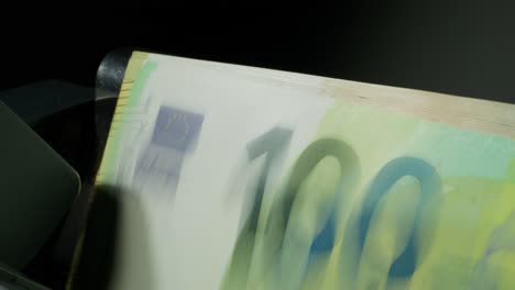 close-up of a 100 euro banknote