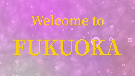 welcome to fukuoka message text animation motion graphics