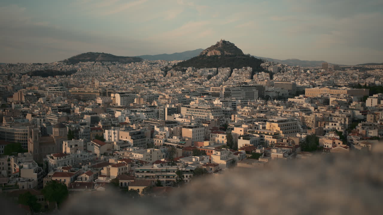 Athens Cityscape with Mount Lycabettus