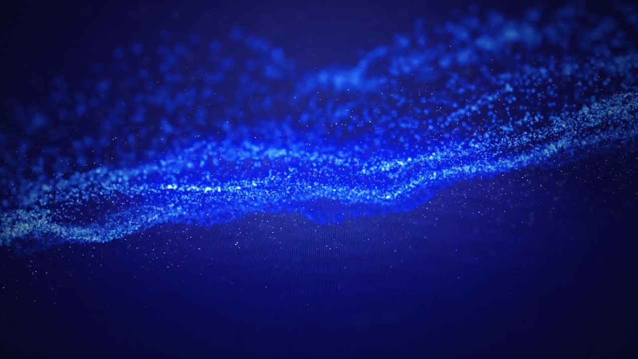 빛나는 파란색 입자의 애니메이션