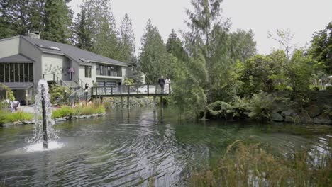 Una-Pareja-De-Novios-En-Una-Granja-Con-Un-Lago