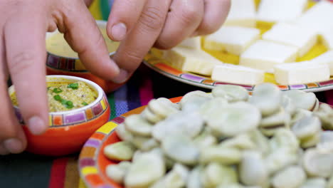 broad beans cooked and cheese, ecuador, peru, mexico, colombia, bolivia