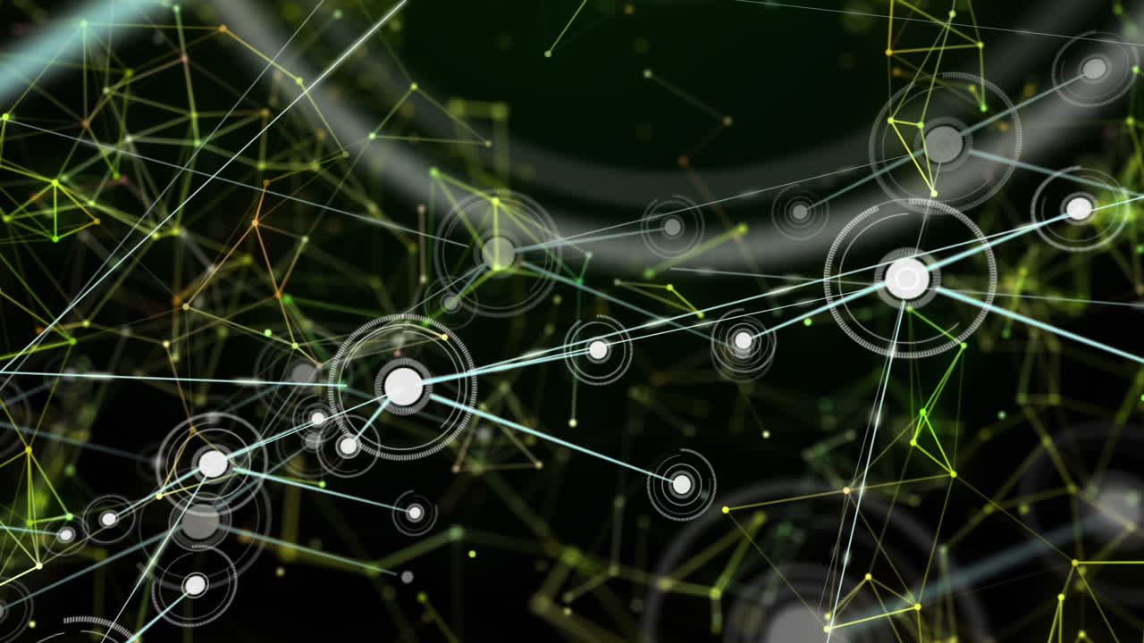 검은 바탕 위의 데이터 처리 및 모양의 애니메이션