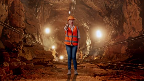 miner in a tunnel