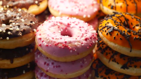 assortment of colorful donuts