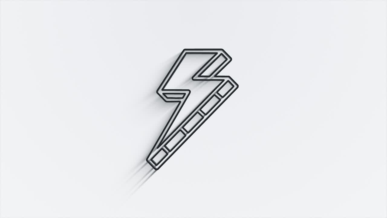 Social media line shadow icon design isolated on white background. Outline web icon. Motion graphics.