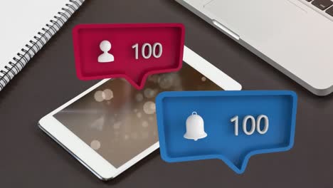 Table-and-message-bubble-with-profile-and-notification-icons-for-social-media