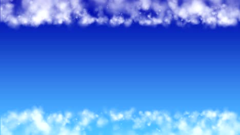 4k animation flight over and below clouds, loop-able. copy space on center place for your logo and text. motion graphic and animation background.