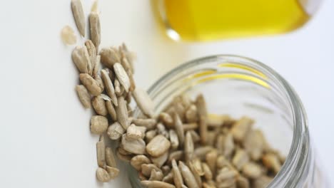 sunflower seeds in a glass jar