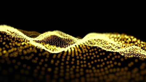 Animation-of-yellow-particles-in-contours-undulating-on-black-background