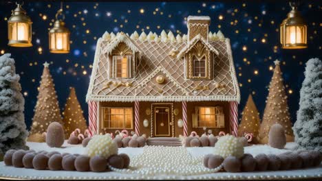 gingerbread house display