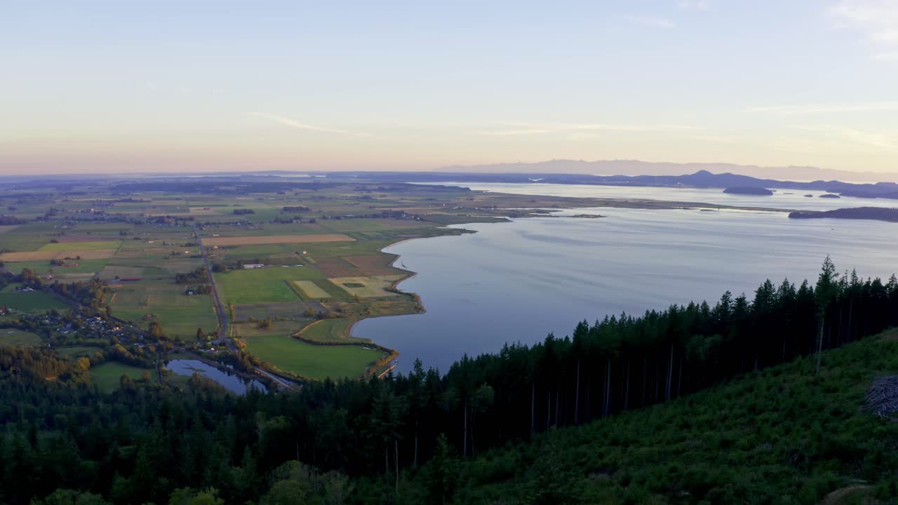 Sunset Aerial over Samish Bay