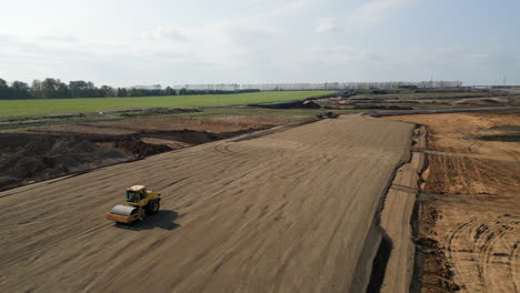vista aérea del sitio de construcción de carreteras