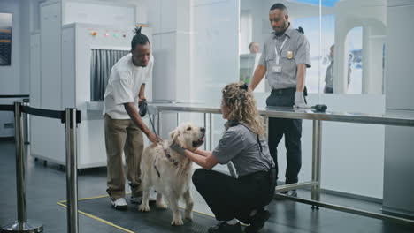 airport security check with dog
