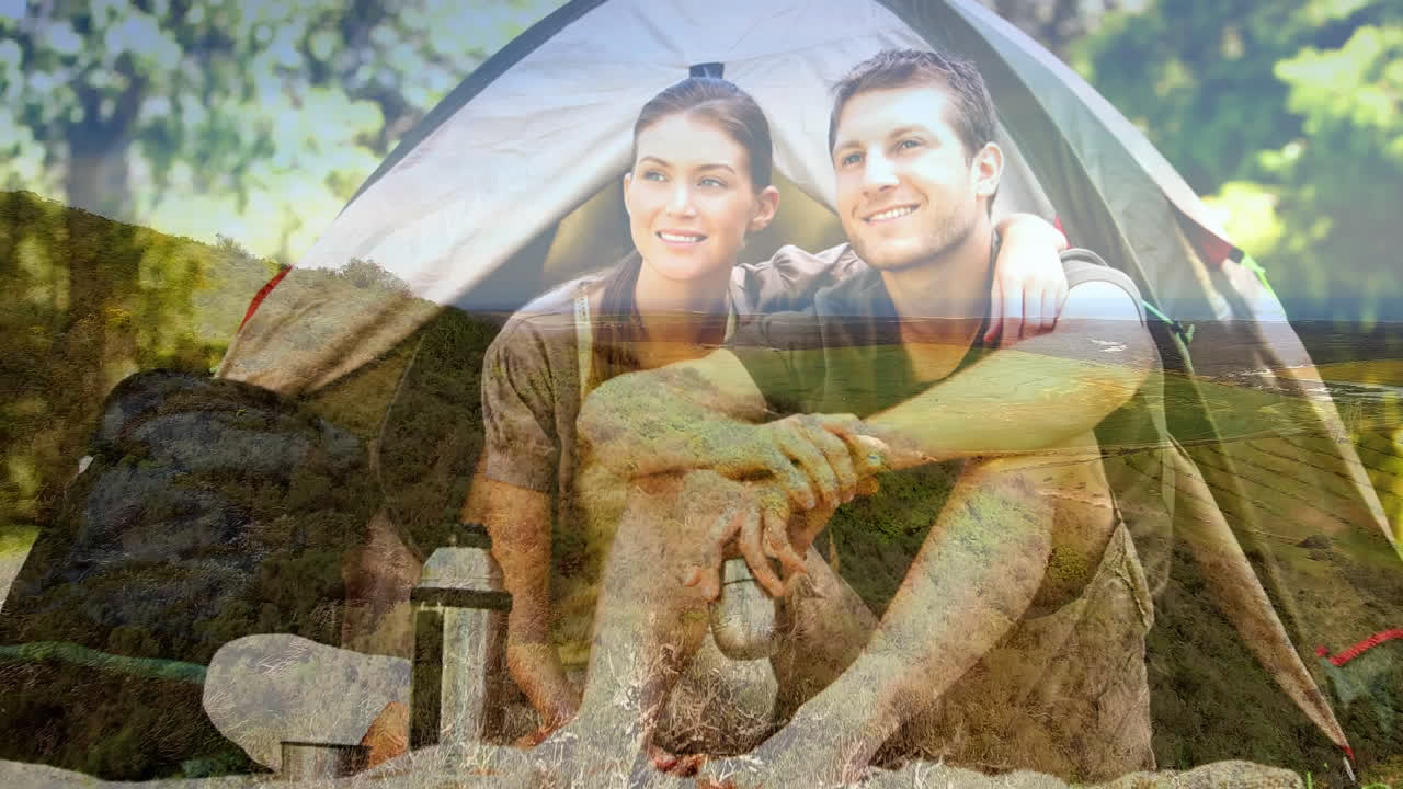 자연 전환과 함께 커플 캠핑
