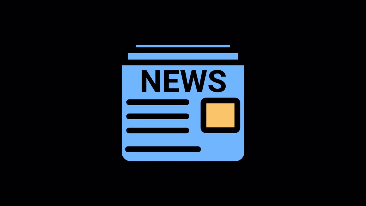 Animated News Icon Displaying Changing Headlines and Content