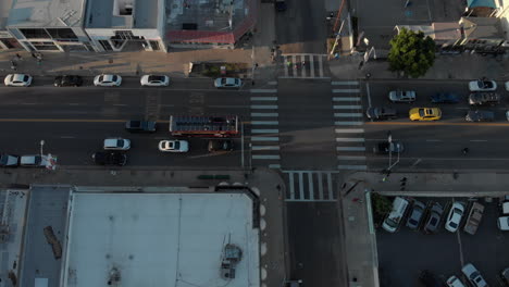 los angeles city pan down aerial drone in 4k