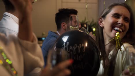 crazy  dancing on new year's eve party. shot with red helium camera in 8k