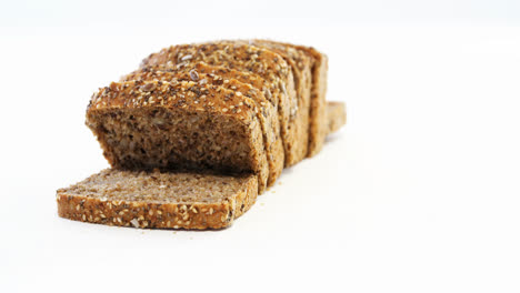 sliced bread on white background