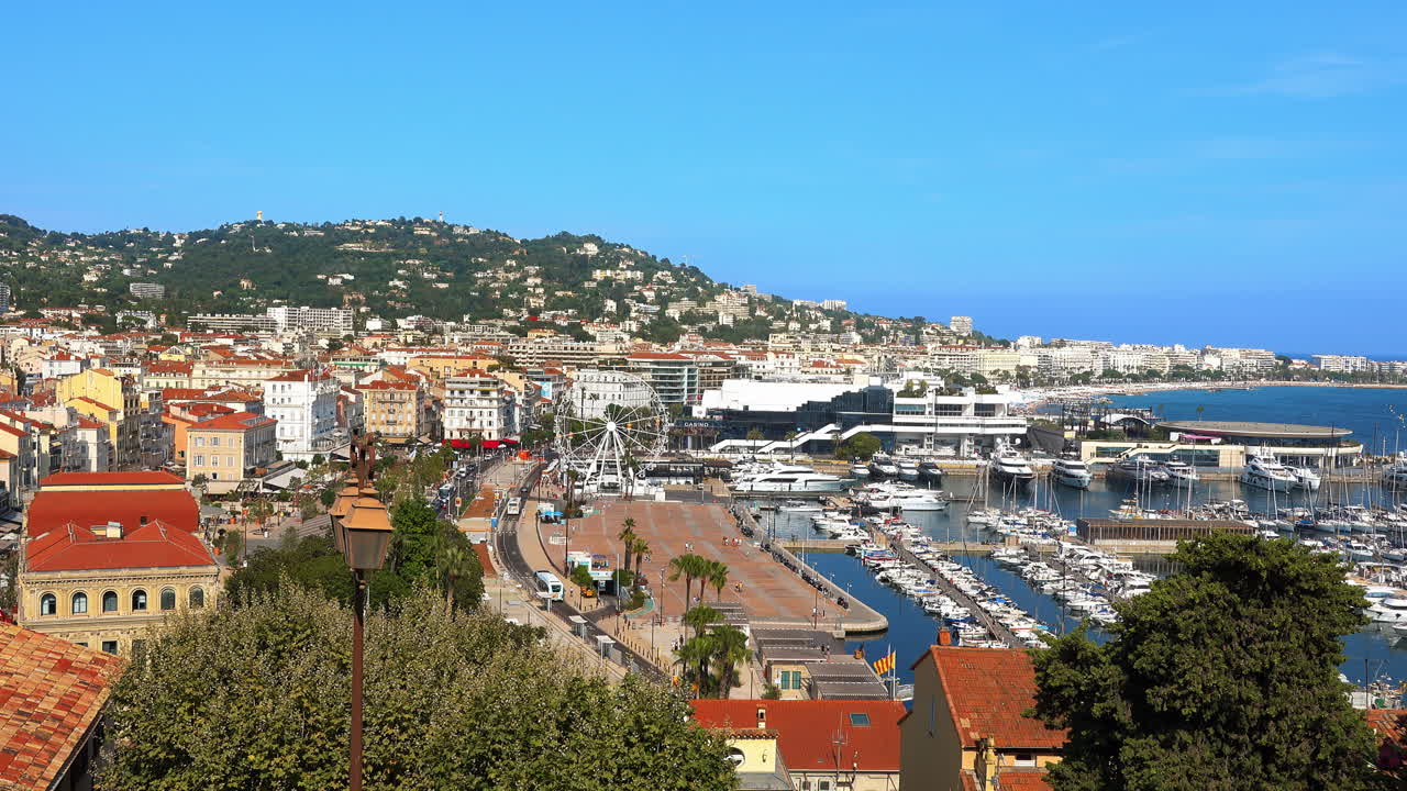 Aerial view of a beach in Cannes, France