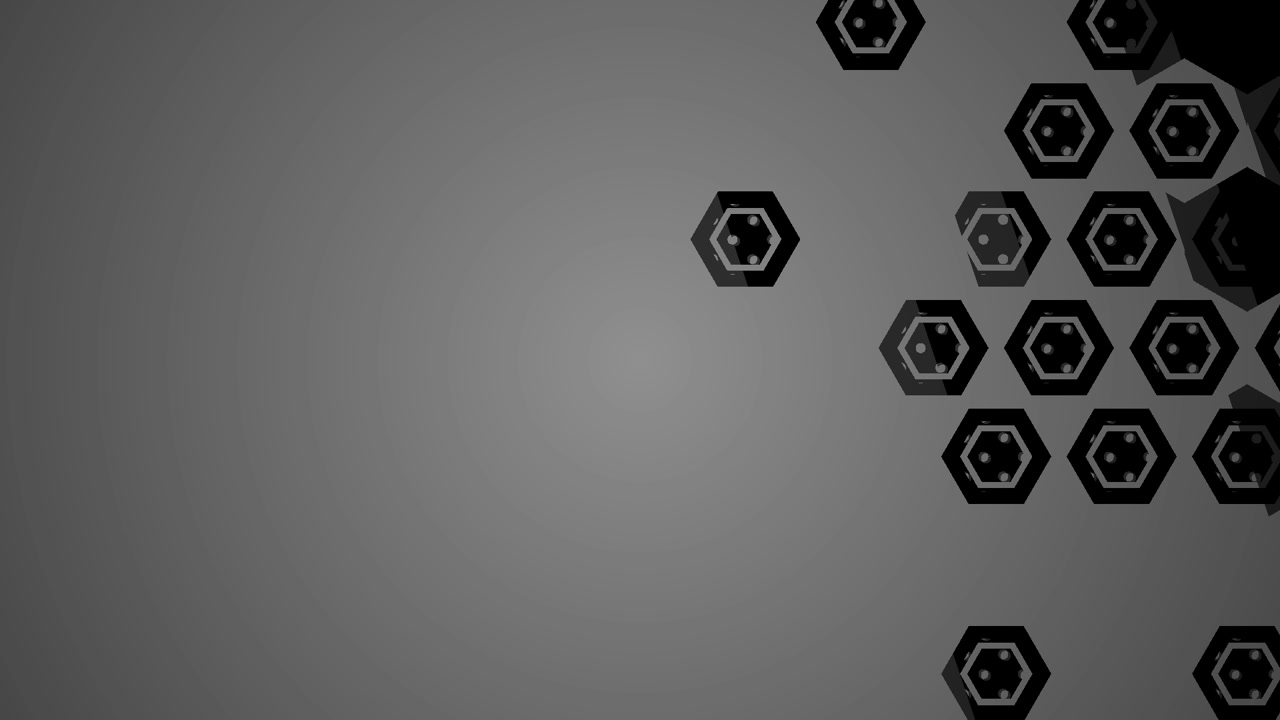 Animação de Padrão Hexagonal Dinâmico em Fundo Cinza Escuro