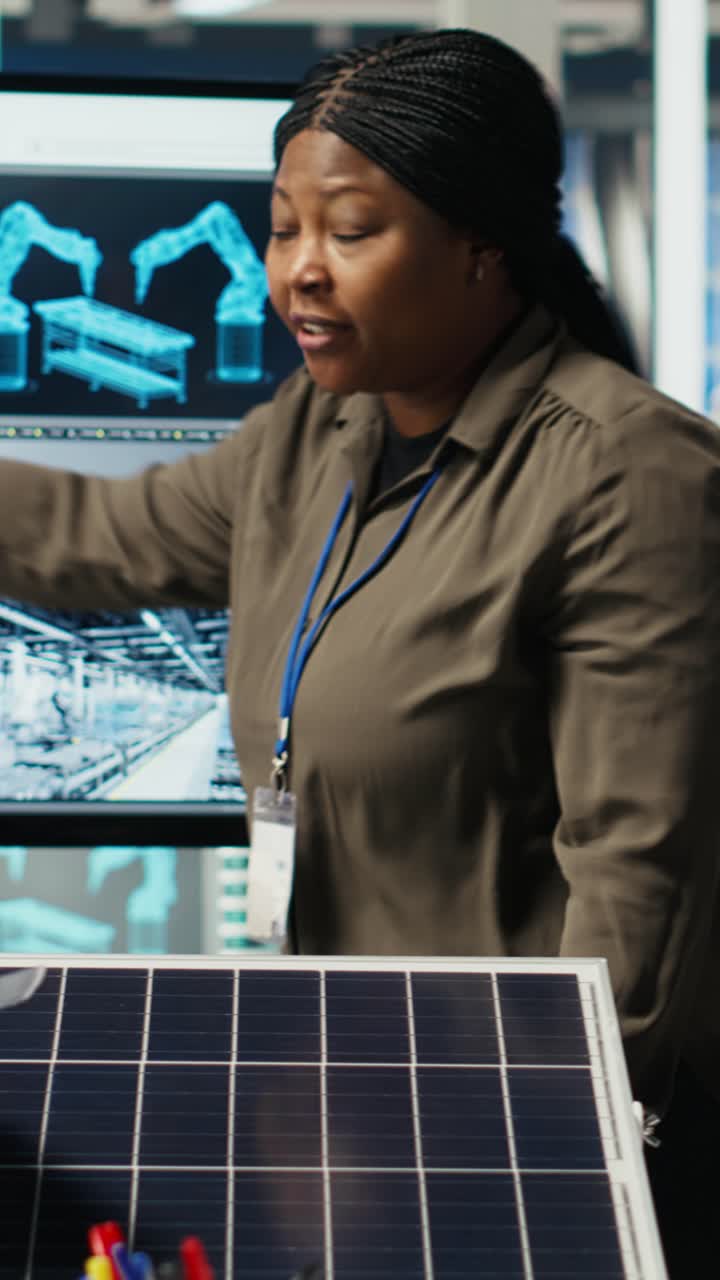 Vertical video Shareholders discussing future investment opportunities in solar energy