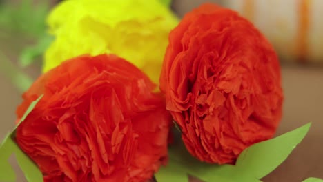 cempasuchil paper flower for the day of the dead in mexico