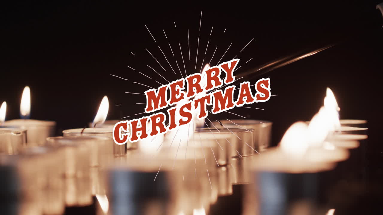 불타는 차 불 배경 위에 메리 크리스마스 텍스트의 애니메이션